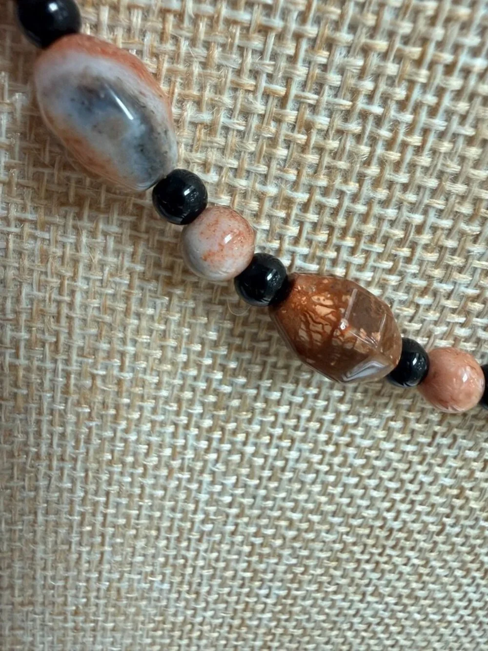 Natural Fossil Coral Necklace | Earth Tone Gemstone | Unisex OOAK Handmade